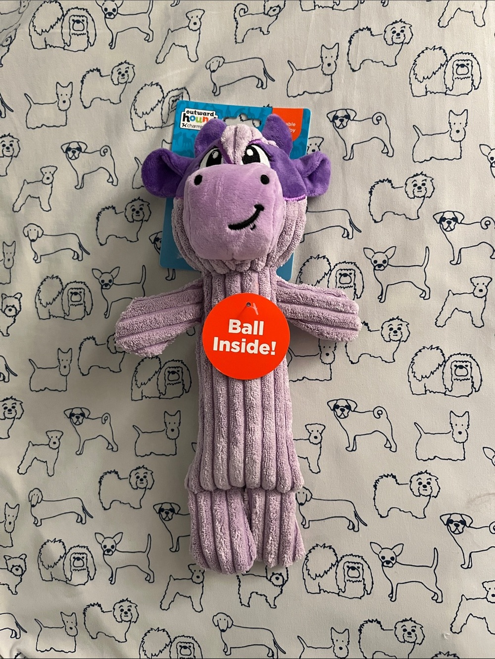 Outward Hound charming pet tennis heads RARE PURPLE COW
